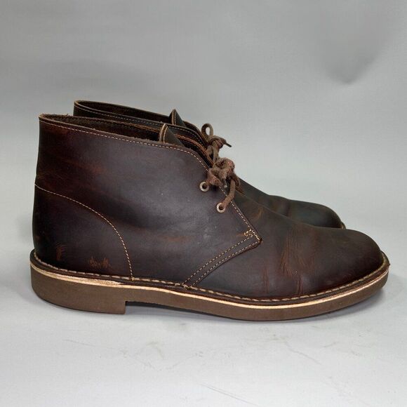 Clarks Bushacre 3 Chukka Boots Men's Size 11 Brown Leather Comfort Classic Ankle - Picture 1 of 12